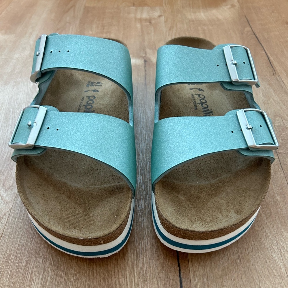 Birkenstock Teal Metallic Double Buckle Sandals - Picture 5 of 5